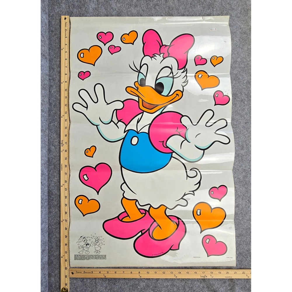 Disney Daisy Duck Wall Decal Kids 33x21 Pink Vintage Jumbo Stick-Ups Heart Decor
